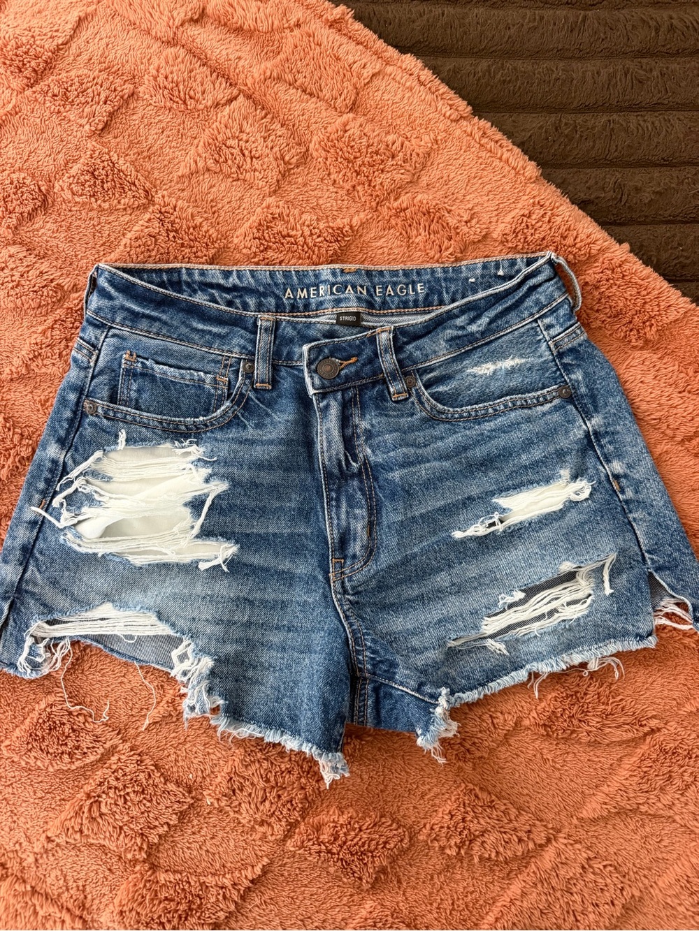 American Eagle Outfitters Distressed Denim Jean Shorts - Blue